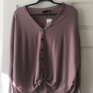 Urban Outfitters Magenta Long Sleeve Shirt